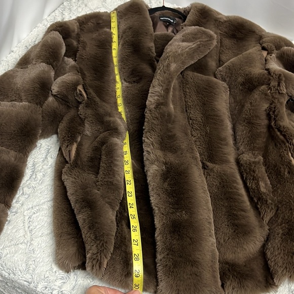 Pretty little things chocolate premium faux for vertical bubble coat size 6 - Picture 7 of 9